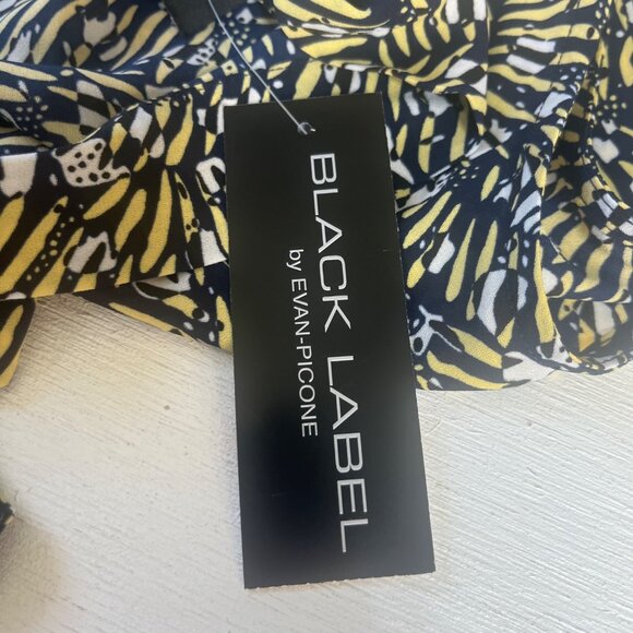 Evan Picone Black Label Sleeveless Patterned Blouse Womens XS Blue Yellow New - Picture 8 of 8
